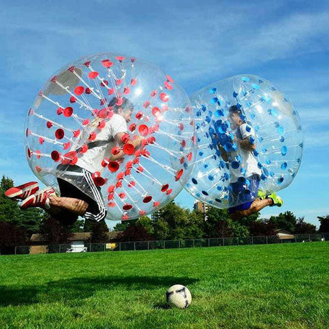 5 Blue Dot, 5 Red Dot 1.5M Dia PVC Bubble Soccer For Team Play,1 Air Pump