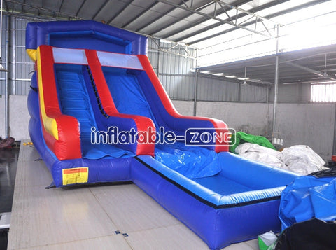 Play Blow Up Inflatable Water Slides With Small Pool For Kids And Adults
