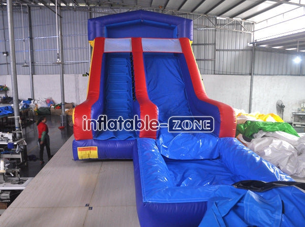 Play Blow Up Inflatable Water Slides With Small Pool For Kids And Adults