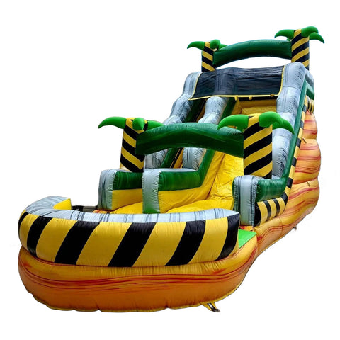 Outdoor Tropical Inflatable Waterslide Blow Up Slide Inflatable Moonwalk Fun Jump Water Slide For Pool
