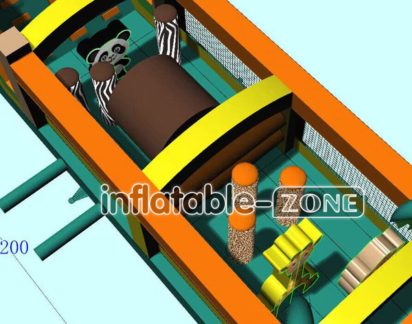 Inflatable-Zone Design Jungle Obstacle Course Outdoor Inflatable Challenge Course For Backyard