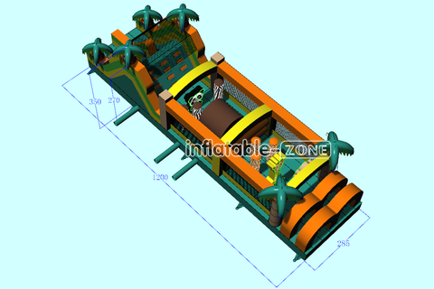 Inflatable-Zone Design Jungle Obstacle Course Outdoor Inflatable Challenge Course For Backyard
