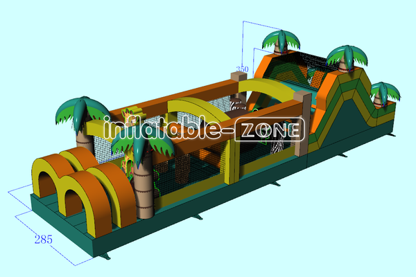 Inflatable-Zone Design Jungle Obstacle Course Outdoor Inflatable Challenge Course For Backyard