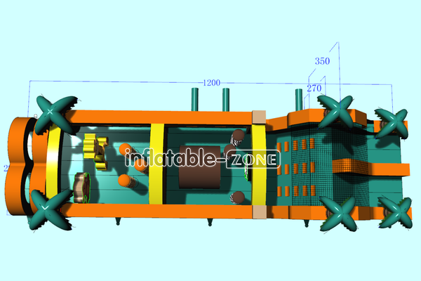 Inflatable-Zone Design Jungle Obstacle Course Outdoor Inflatable Challenge Course For Backyard
