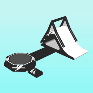 Coolest Black Inflatable Water Floating Trampoline Combo With Launch And Slide