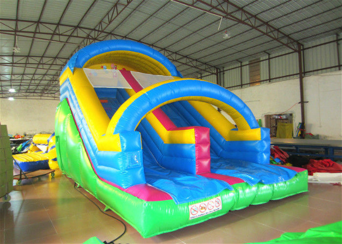 Attractive Arch Water Jump House , Outdoor Games Inflatable Garden Water Slide