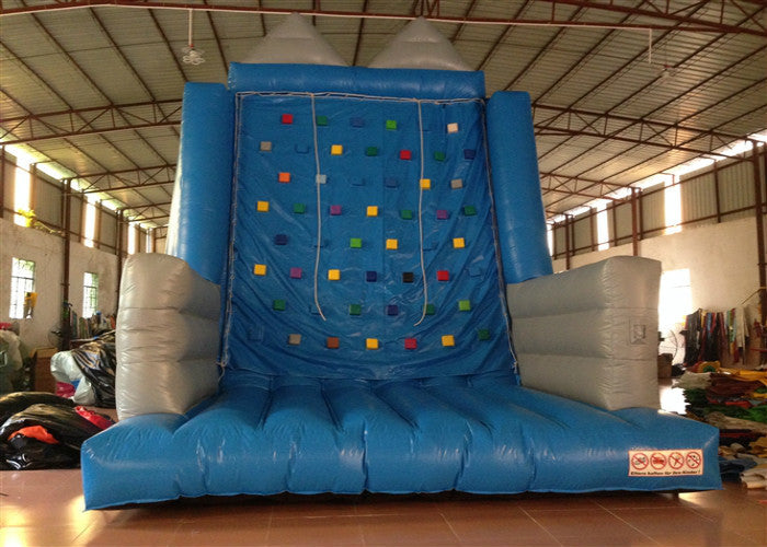 Kindergarten School Inflatable Rock Climbing Wall Double Stitching 5 X 5 X 6m