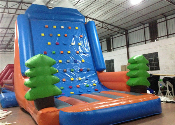 Amusement Park Inflatable Rock Climbing Wall Sports Games Straight inflatable climb wall with the pine trees