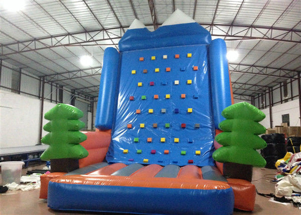 Amusement Park Inflatable Rock Climbing Wall Sports Games Straight inflatable climb wall with the pine trees