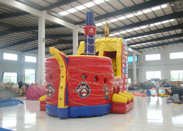 Outdoor Game Colourful Inflatable Pirate Ship Bouncer House Waterproof 8 X 4 X 5m