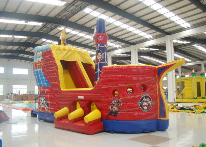 Outdoor Game Colourful Inflatable Pirate Ship Bouncer House Waterproof 8 X 4 X 5m