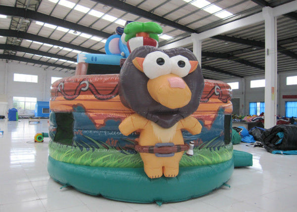 Elephant Inflatable Pirate Ship Bouncer Animals Pirate Boat Silk Printing hot sale inflatable animals pirate boat