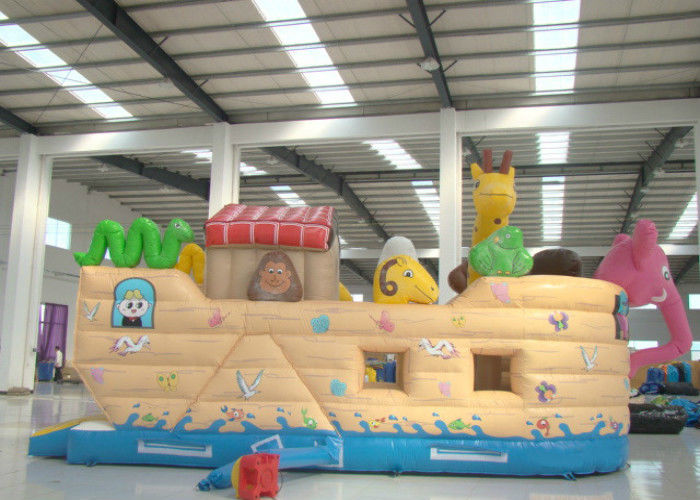 Common Elephant Animals Pirate Ship Inflatable Slide Children cute inflatable Pirate Jump House