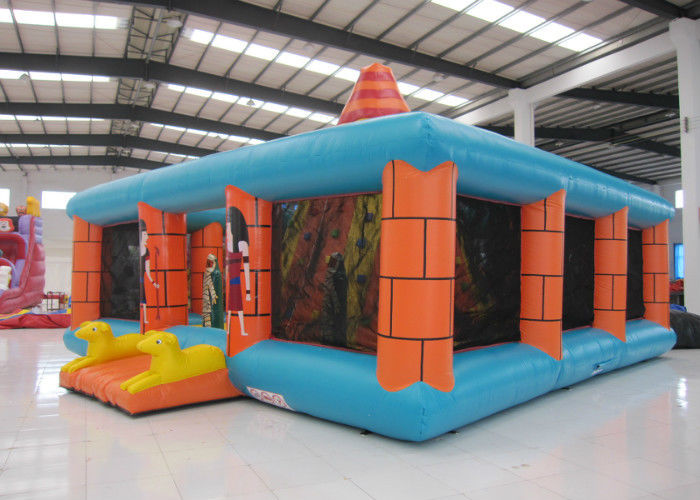 Outdoor Amusment Park Inflatable Rock Climbing Wall 8 X 8m 0.55mm Pvc Tarpaulin