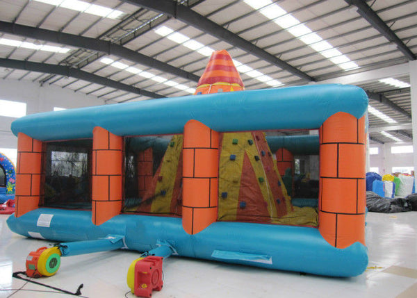 Outdoor Amusment Park Inflatable Rock Climbing Wall 8 X 8m 0.55mm Pvc Tarpaulin