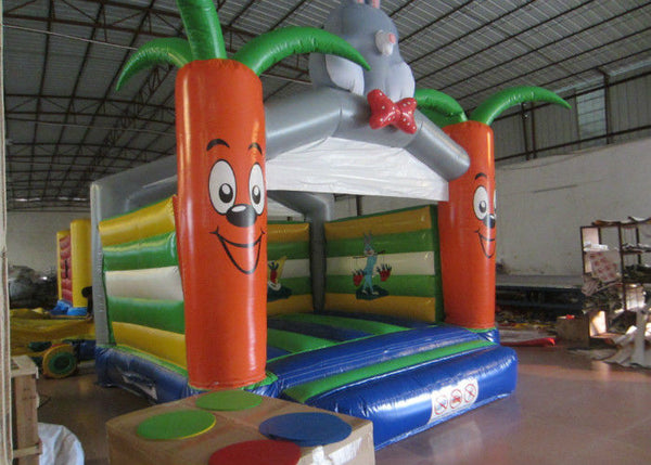 Bounce House With Slide 0.55mm Pvc Tarpaulin , Indoor Inflatable Bounce House
