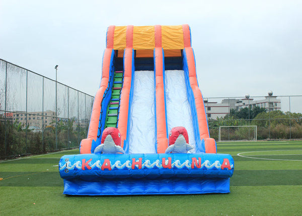 Garden Outdoor Inflatable Water Slide , Big Party Cartoon Toddler Water Slide