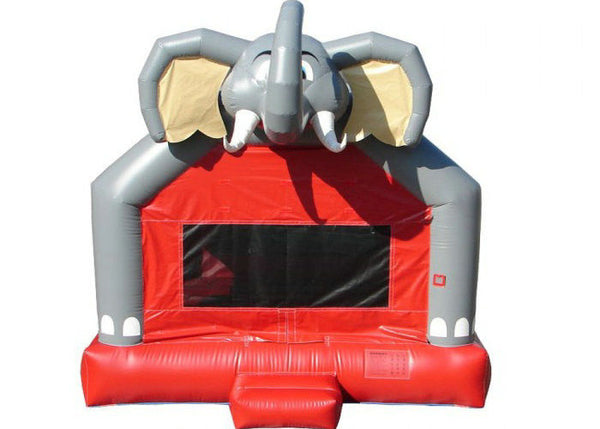 Amusement Park Cute Elephant Huge Bounce House , Small Indoor Bouncy Castle Hire