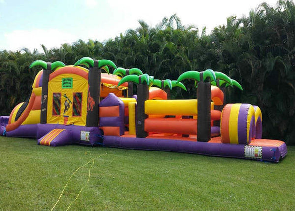 Backyard Fun Obstacle Course Bouncer Race , Outdoor Games Bouncy Assault Course
