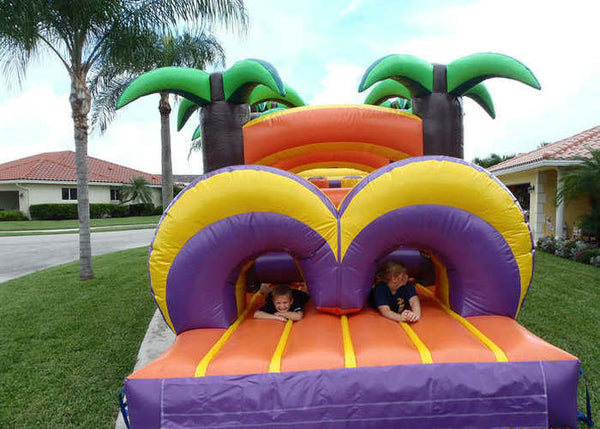 Backyard Fun Obstacle Course Bouncer Race , Outdoor Games Bouncy Assault Course