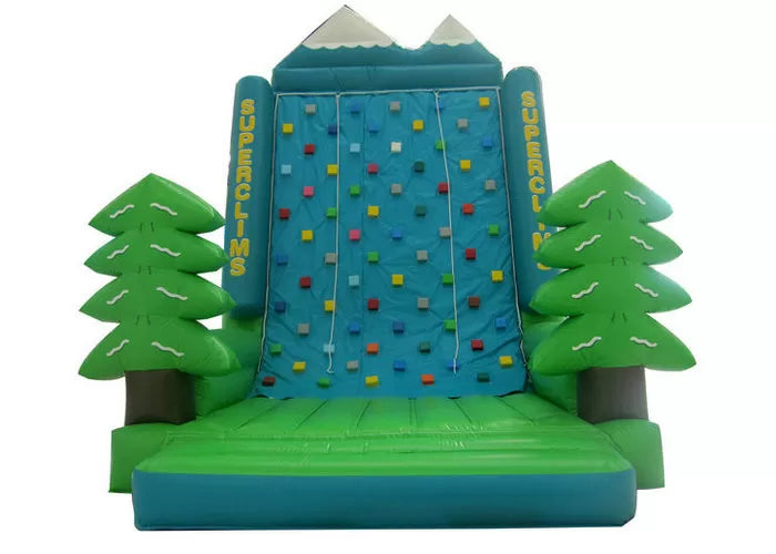 Green Tree Rock Climbing Wall Inflatable , Sports Games Bounce House With Climbing Wall