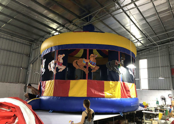 Commercial Inflatable Carousel Bounce House For Backyard 6 * 6m