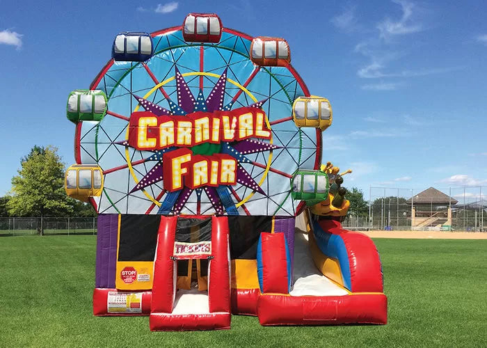 Carnival Ferris Wheel Inflatable Bouncer Combo / Blow Up Backyard Bounce House