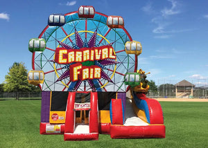 Carnival Ferris Wheel Inflatable Bouncer Combo / Blow Up Backyard Bounce House