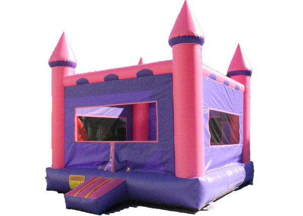 Purple And Pink Inflatable Bounce House / Blow Up Trampoline With Basketball Frame