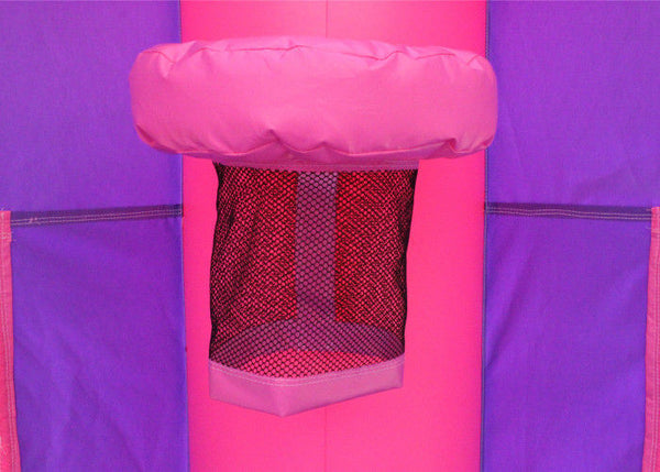 Purple And Pink Inflatable Bounce House / Blow Up Trampoline With Basketball Frame