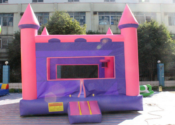0.55mm PVC Pink And Purple Inflatable Jumping Castle Bounce House For Child