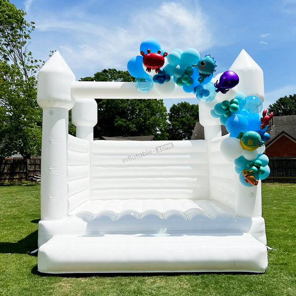 White bounce house, romantic white bouncy castle