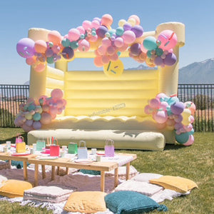 Pastel Yellow Wedding Jumping House Party