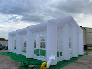 Outdoor White L Inflatable Wedding Party Tent Dining Room Inflatable Camping Tent Blow Up Tent
