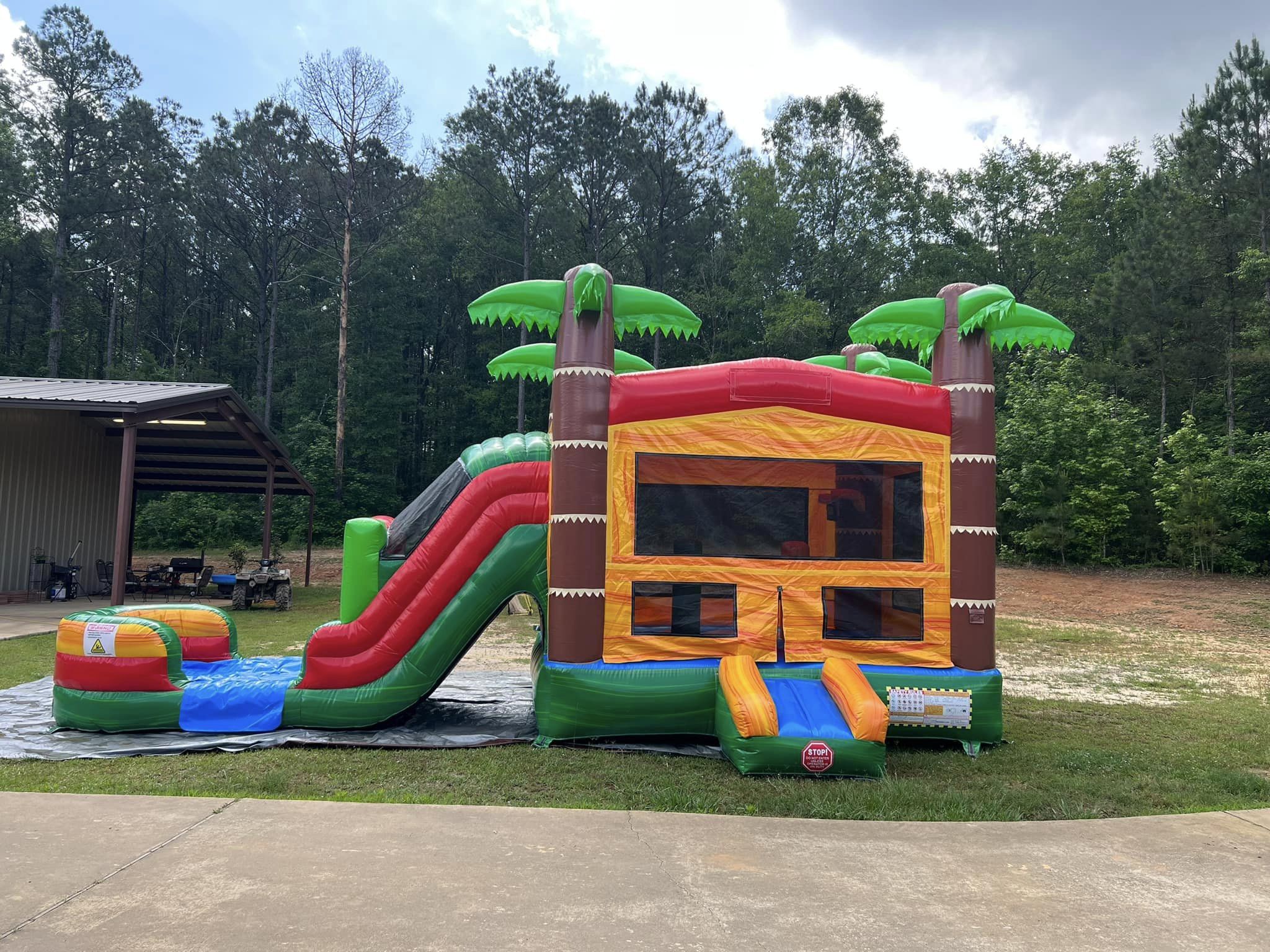 Kids Inflatable Bounce House With Water Slides, Bounce Castle With Ball Pit