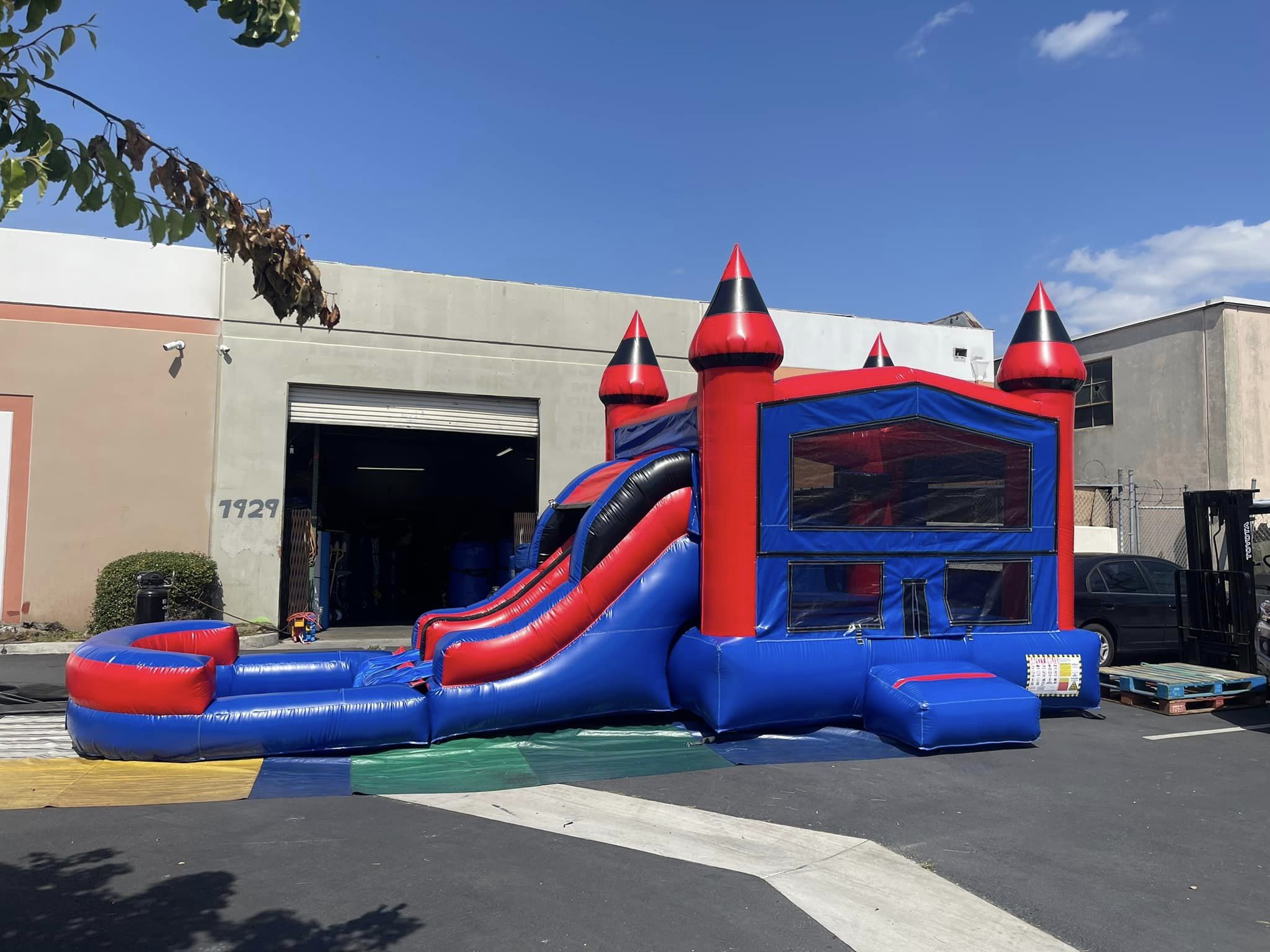 Blue And Red Inflatable Wedding Bounce House, Used Commercial Bounce Houses