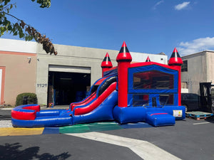 Blue And Red Inflatable Wedding Bounce House, Used Commercial Bounce Houses
