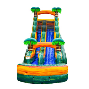 Inflatable Water Slide With Detachable Pool Palms Water Slides Splash Bouncy Castle Blow Up Water Fun