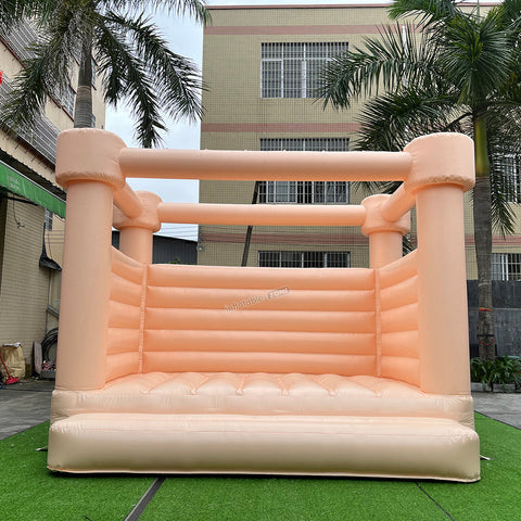 Pastel Peach Wedding Bounce House Castle
