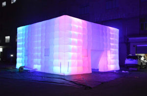Inflatable Night Club Party Marquee Inflatable Air Cube Tent House Tent White Led Light