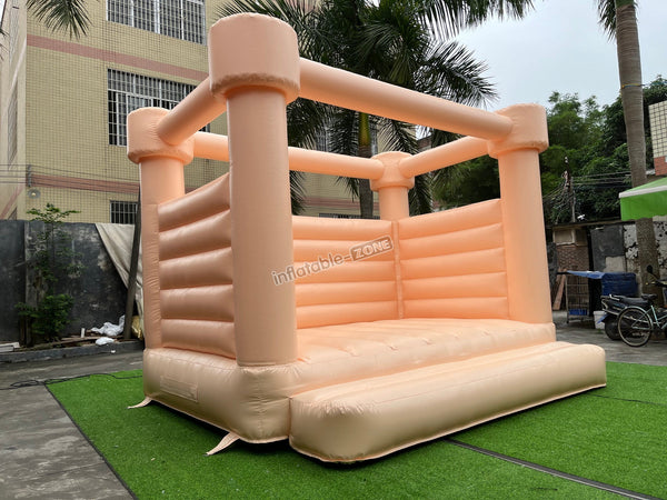 Pastel Peach Wedding Bounce House Castle
