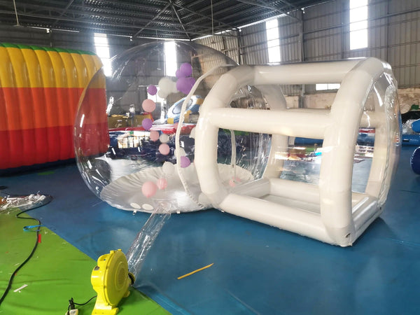 Party Inflatable Clear Bubble Tent Camping Tent With Tunnel White Inflatable Dome Bubble House