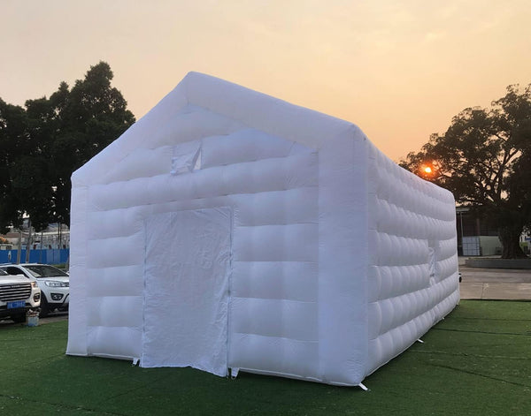 Large White Inflatable Cube Wedding Tent Square Gazebo Event Room Big Mobile Portable Inflatable Night Club Party Pavilion With Led Lights