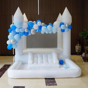 Inflatable White Bounce House Professional Jumping Bouncy Castle Bouncer For Wedding Party