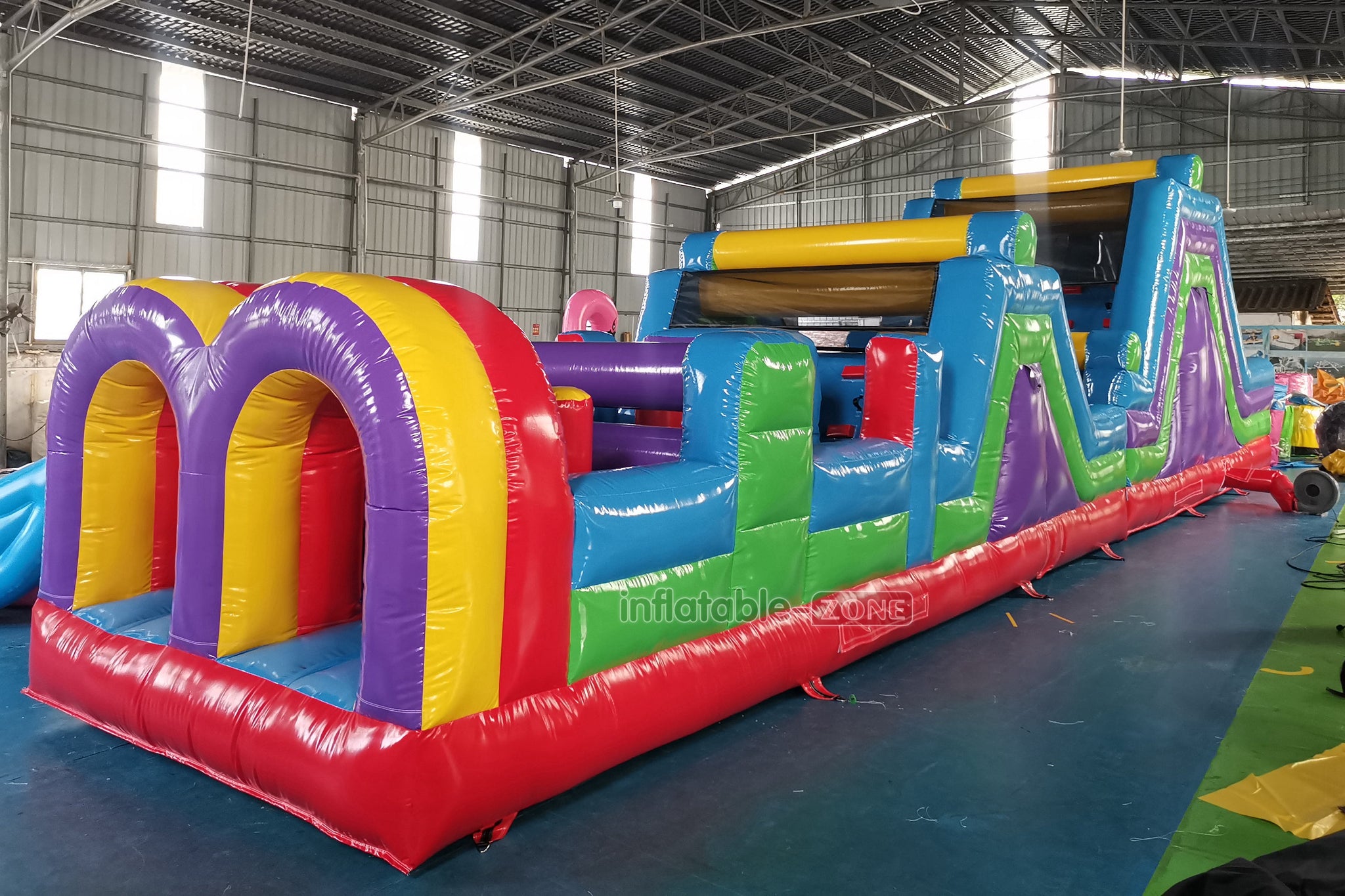 Giant Inflatable Obstacle Course Slip And Slide Fun Bouncy Obstacle Course For Adults And Kids