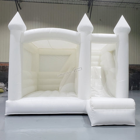 White Bounce House With Slide For Wedding/Party