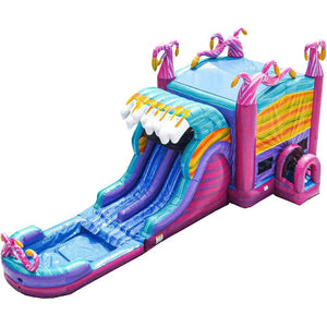 Double Slide Bounce House Wet Dry Combo Jungle Jump Inflatables Bouncy Castle Business