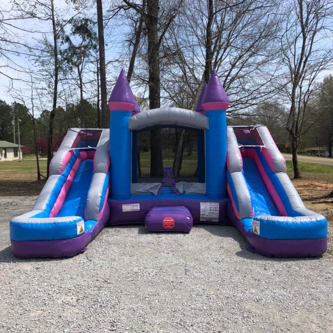 Double Slide Bounce House Wet Dry Combo Inflatable Trampoline Jumping Castle Obstacle Course