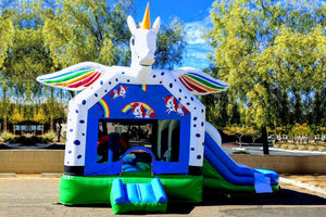 Unicorn Slide Castle Combo Bounce House Play Yard Inflatable Bouncer Blowup Waterslide