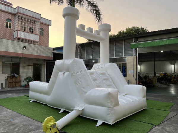 Inflatable White Bounce House With Slide Castle Wedding Jumping Castle